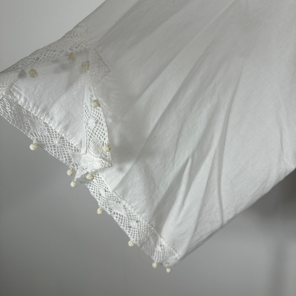 NWT Lane Bryant White Cotton V Neck Blouse Pom Pom Tunic Boho 18/20 - Picture 4 of 14